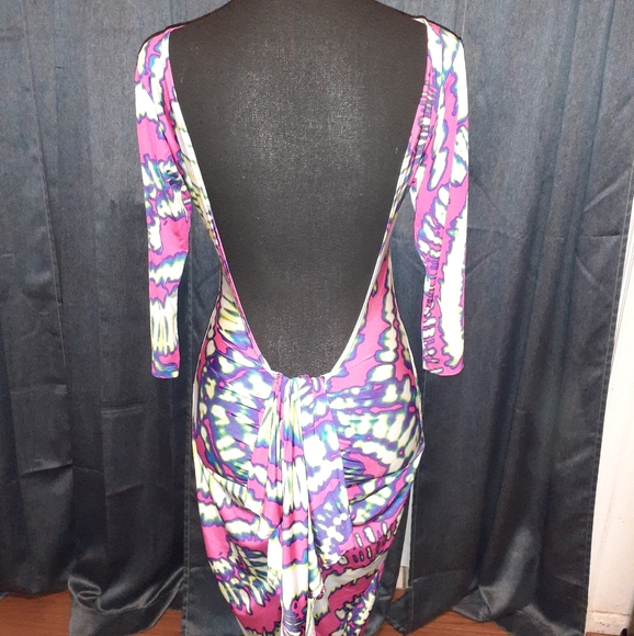 Hot Pink Neon Party Dress - Picture 2 of 3